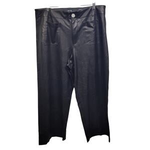 Maeve By Anthropologie Size 20 Black Faux Leather The Colette Pants 121325-1245